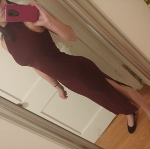 Forever 21 Long Slitted Wine dress
